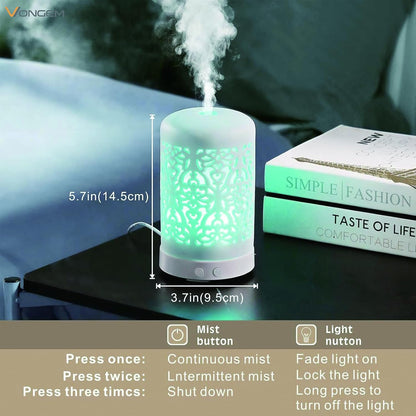 Essential Oil Diffusers Aromatherapy White Humidifier Desk 100Ml Diffuser Small Ultrasonic Machine Waterless Auto-Off