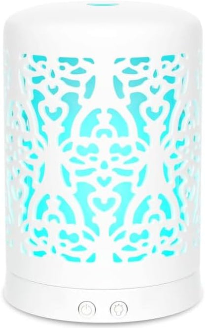 Essential Oil Diffusers Aromatherapy White Humidifier Desk 100Ml Diffuser Small Ultrasonic Machine Waterless Auto-Off