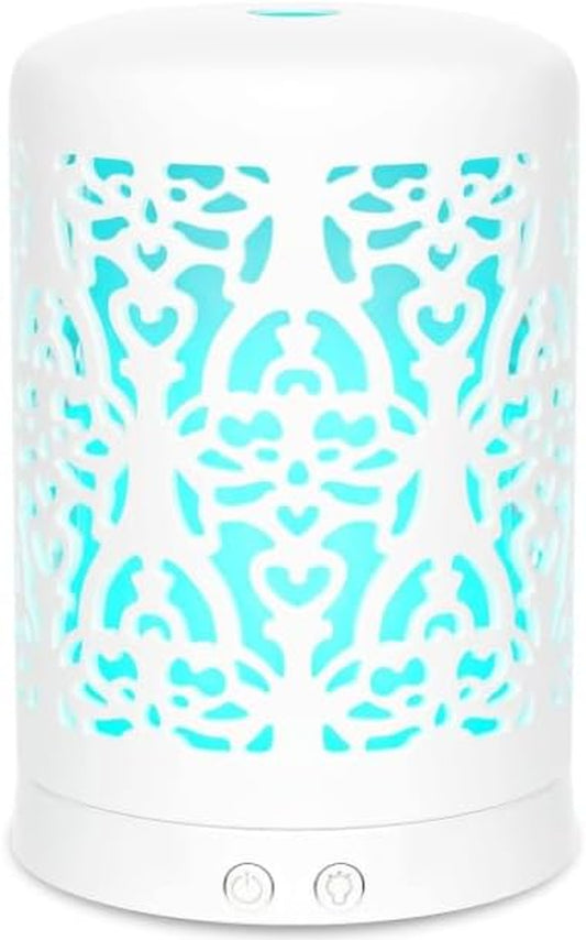 Essential Oil Diffusers Aromatherapy White Humidifier Desk 100Ml Diffuser Small Ultrasonic Machine Waterless Auto-Off